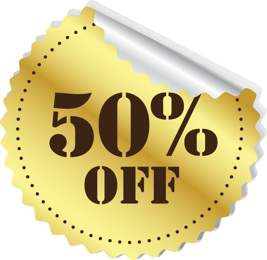 Gold Discount Stickers 50%